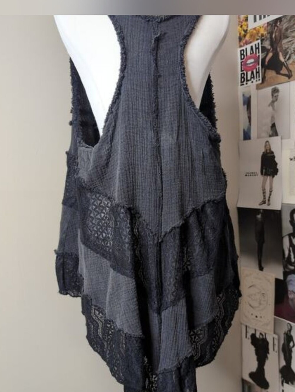 POL Asymmetrical Lace Tank Top EUC - Picture 3 of 7